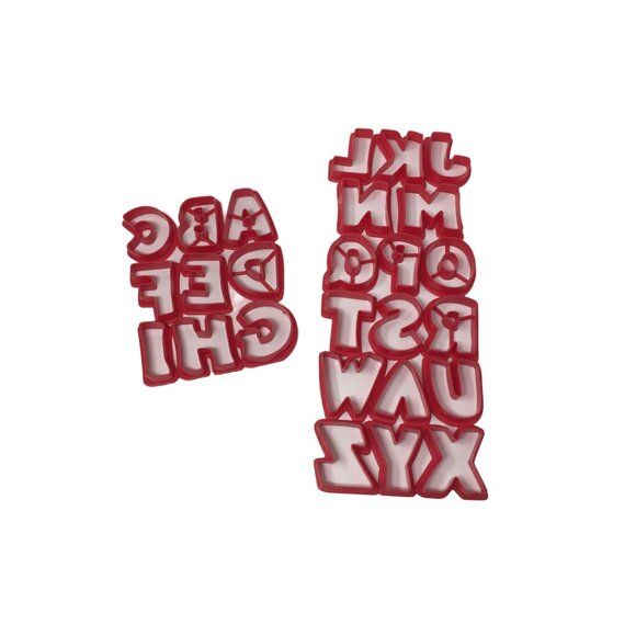 Lot of 26 Red Plastic Alphabet Cookie Cutter Letters A-Z - Picture 3 of 3
